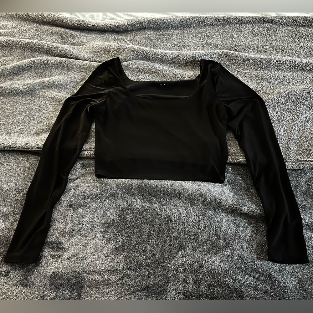 Elegant Black Long Sleeve Women's Top